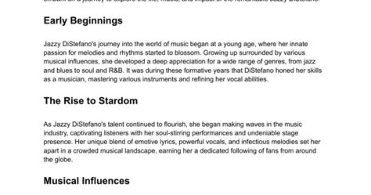 Discover the Inspiring Journey of Jazzy Distefano Chris