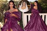 Kim Kardashian Brings the Drama in Purple Dress at Dolce & Gabbana Show