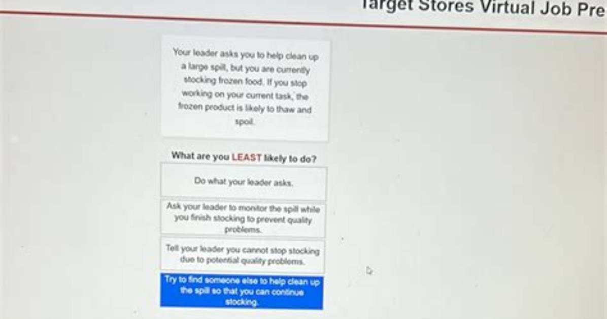 Target Stores Virtual Job Preview Answers