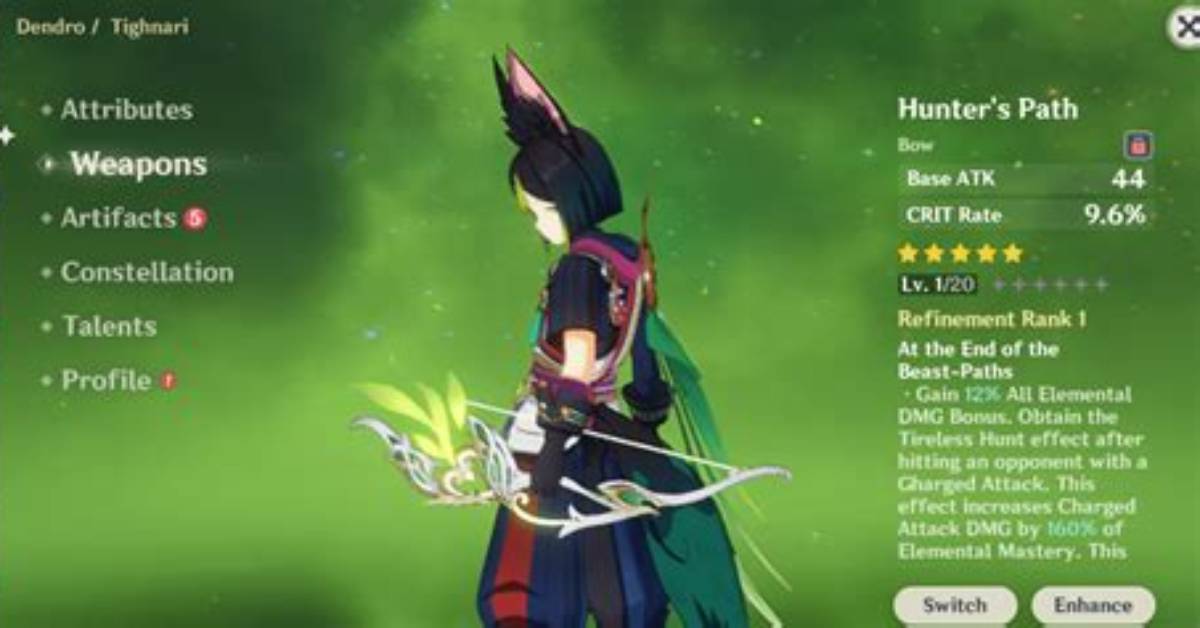 Top 5 Weapons for Tighnari in Genshin Impact