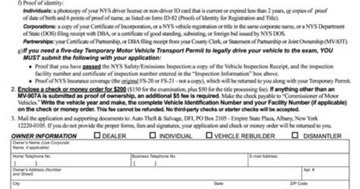 What Does Ny Mv 907A
